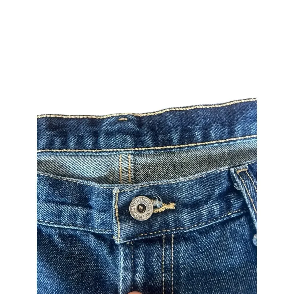 Vintage Polo Ralph Lauren Hayden Jeans Size 40x32 Blue Straight Denim Distressed